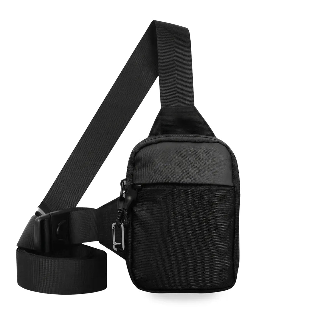Black MoveGuard bag with a front pocket and an adjustable strap