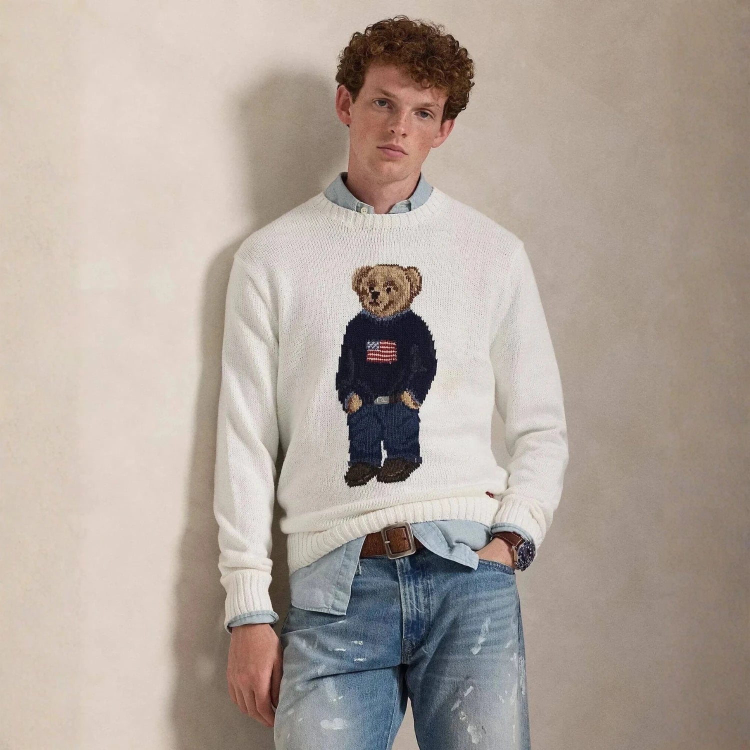 Ralph Lauren Polo Bear Cotton-Linen Sweater