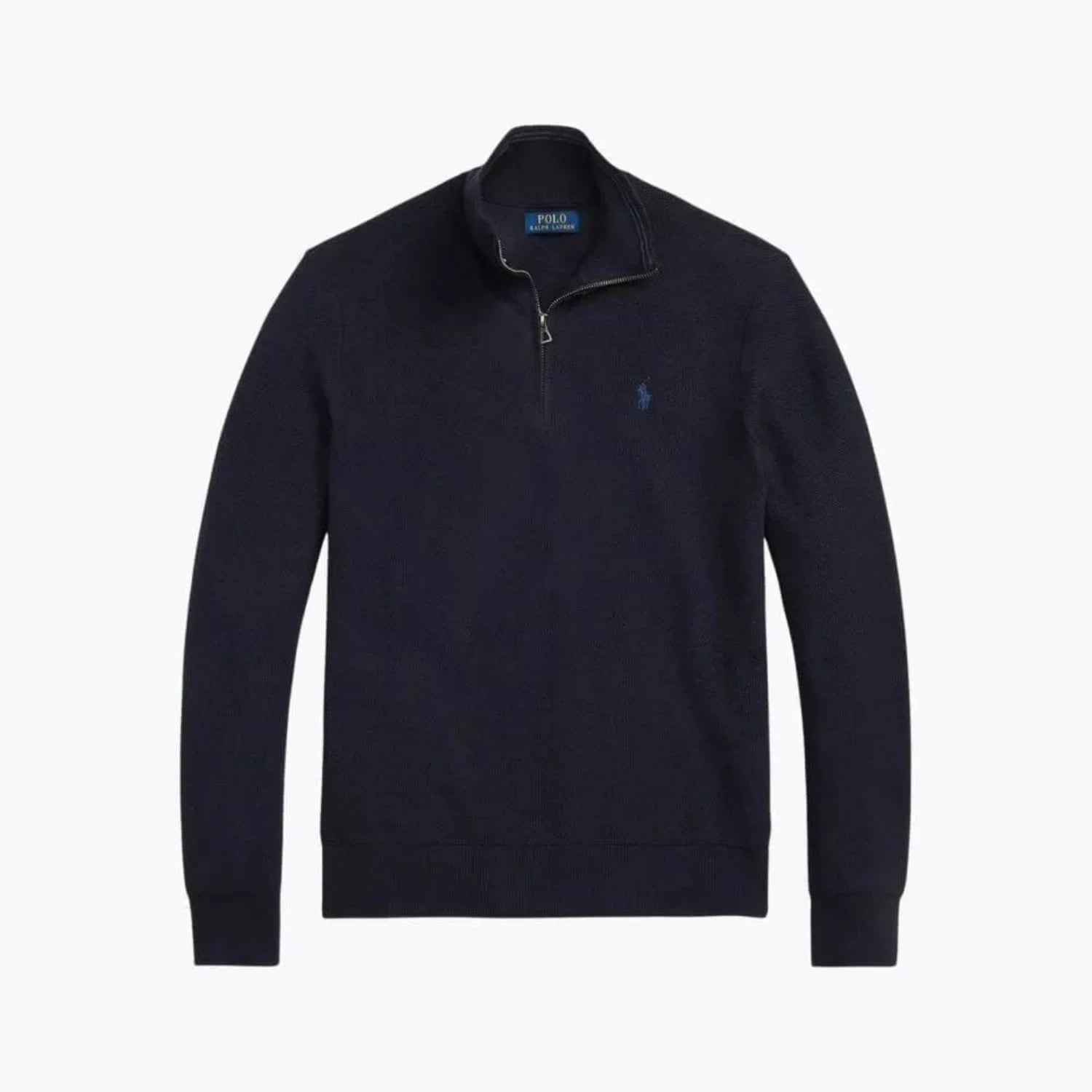 Ralph Lauren Mesh-Knit Cotton Quarter-Zip Sweater