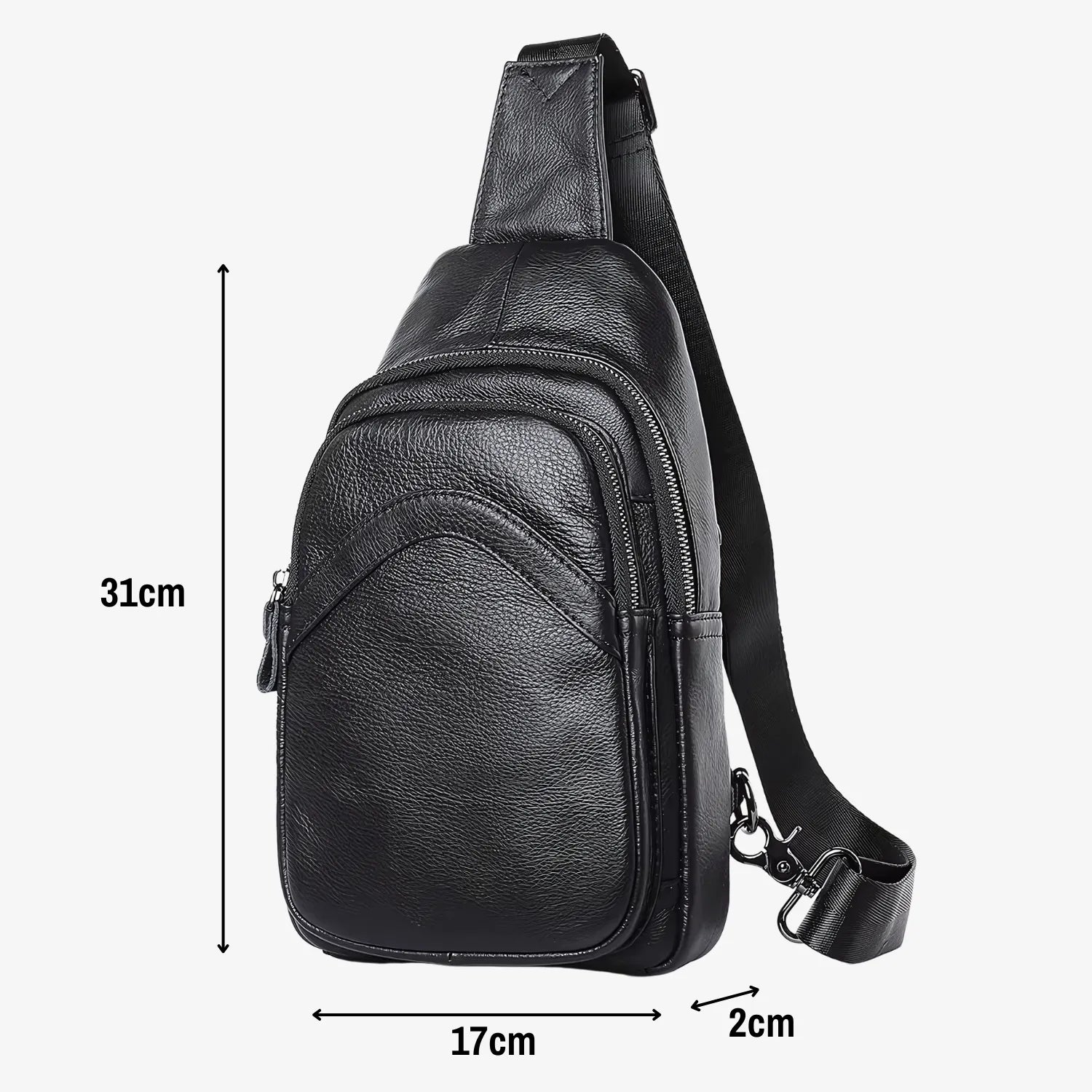 Dual Classic Men's Genuine Leather Bag