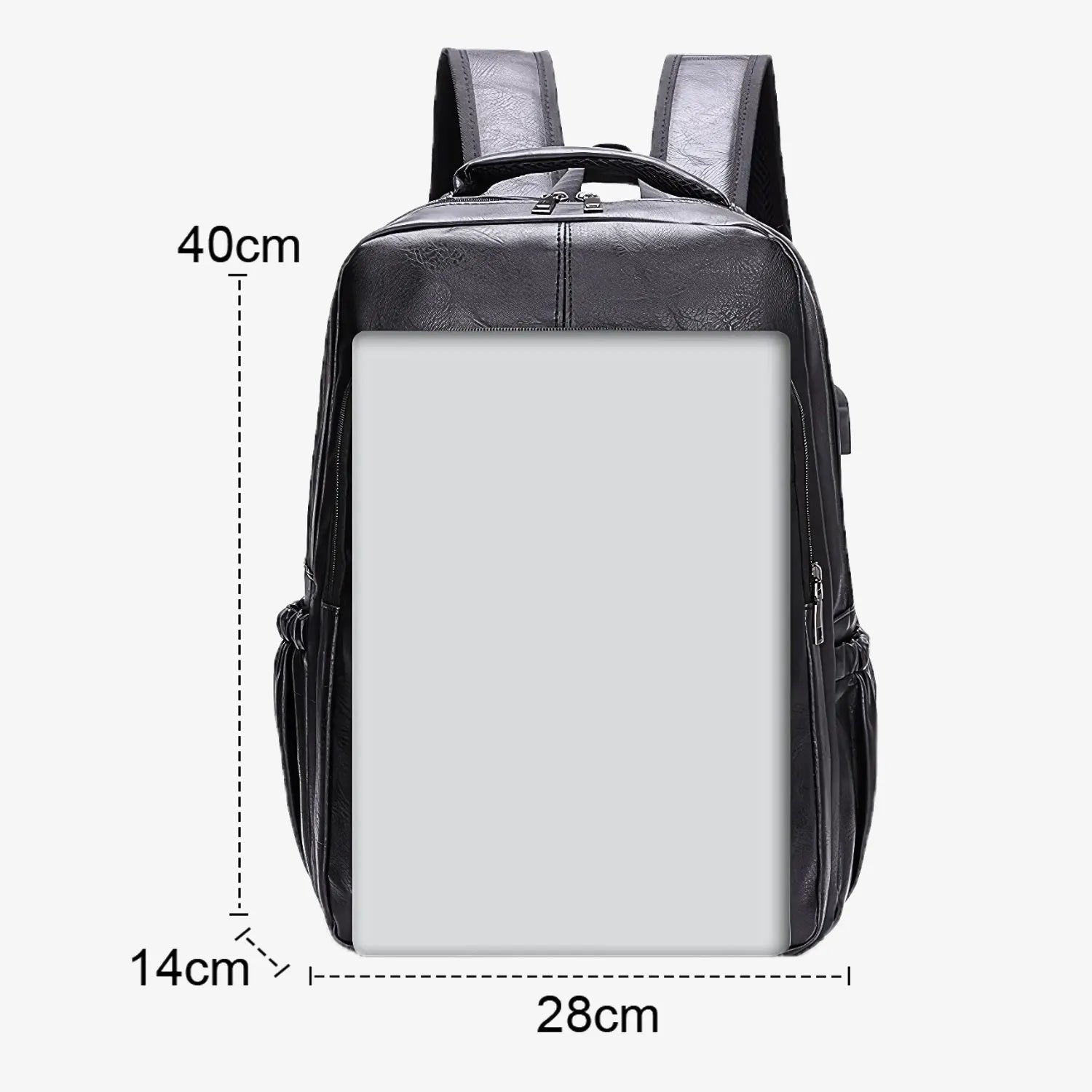 Dida Bear Leather Backpack with Integrated Charger