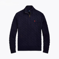 Ralph Lauren Chunky Cable-Knit Cotton Quarter-Zip Sweater