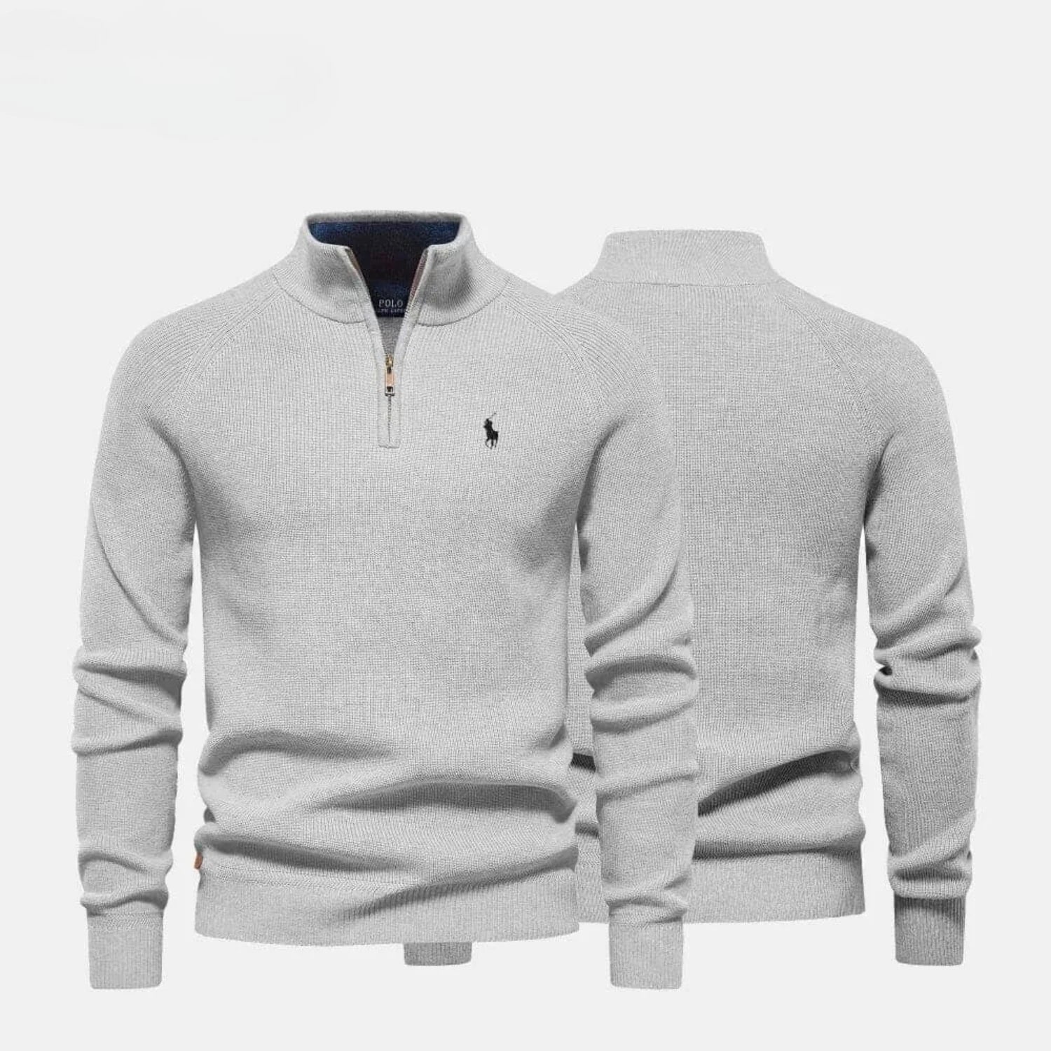 Ralph Lauren Zip Cable-Knit Wool Knit Sweater