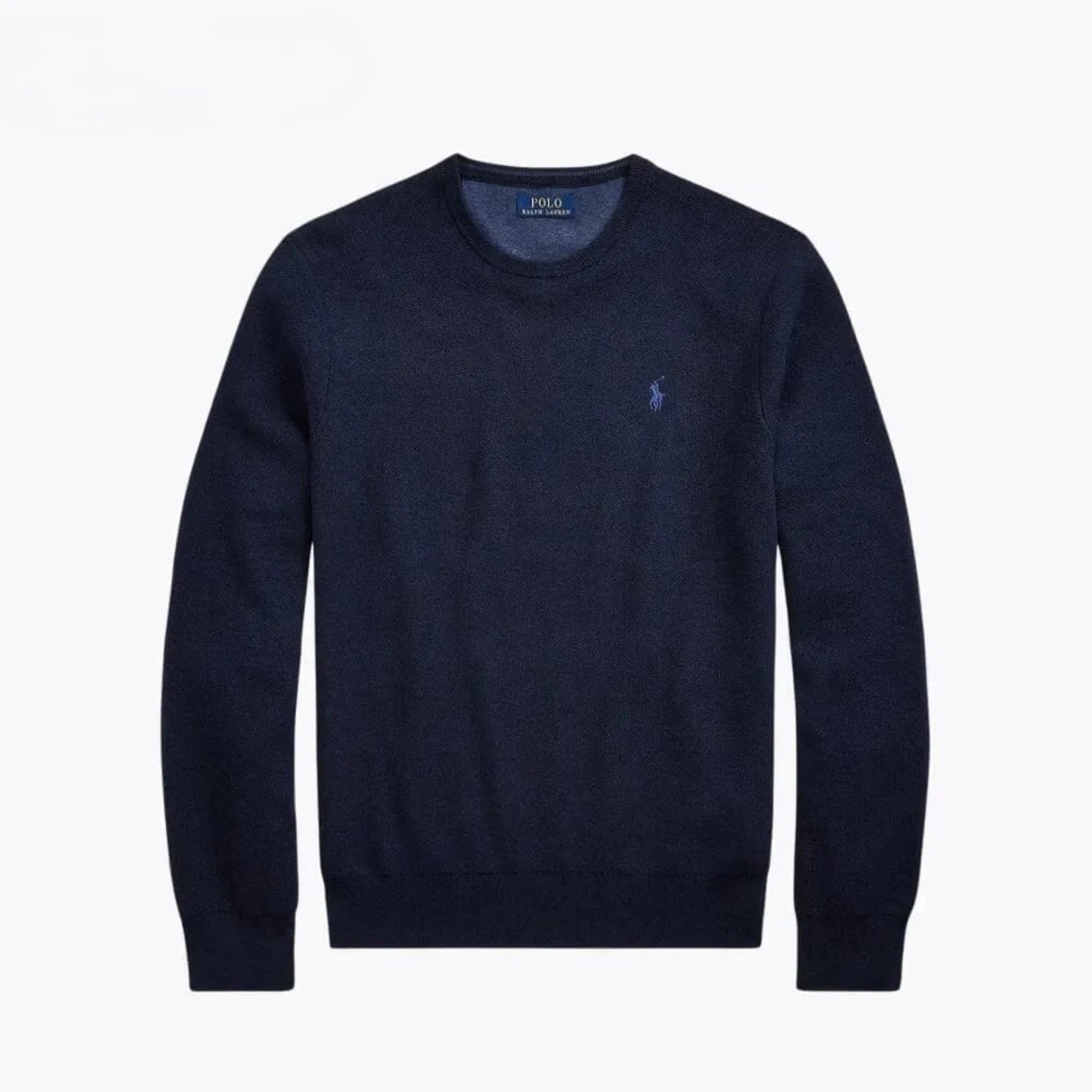 Ralph Lauren Mesh-Knit Cotton Crewneck Sweater