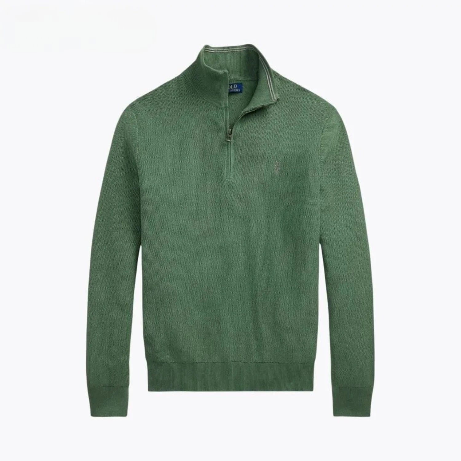 Ralph Lauren Mesh-Knit Cotton Quarter-Zip Sweater