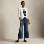 Ralph Lauren Polo Bear Crew Neck Sweater In Linen-Cotton Blend