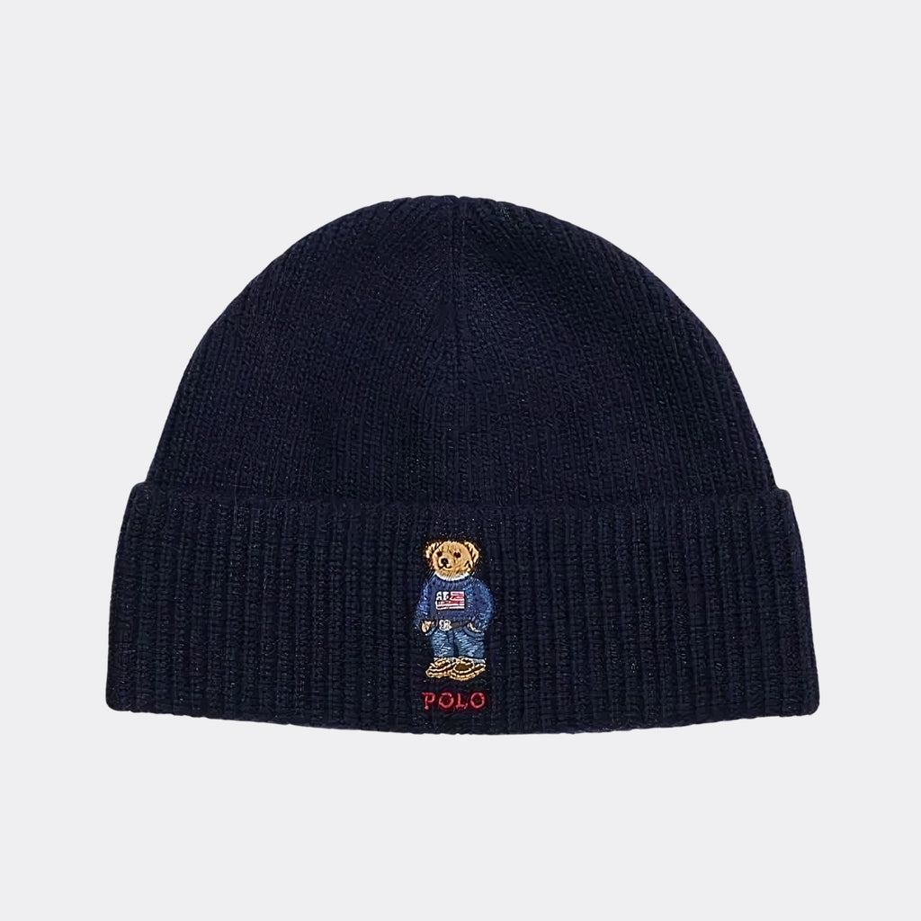 Ralph Lauren Polo Bear Ribbed Knit Hat
