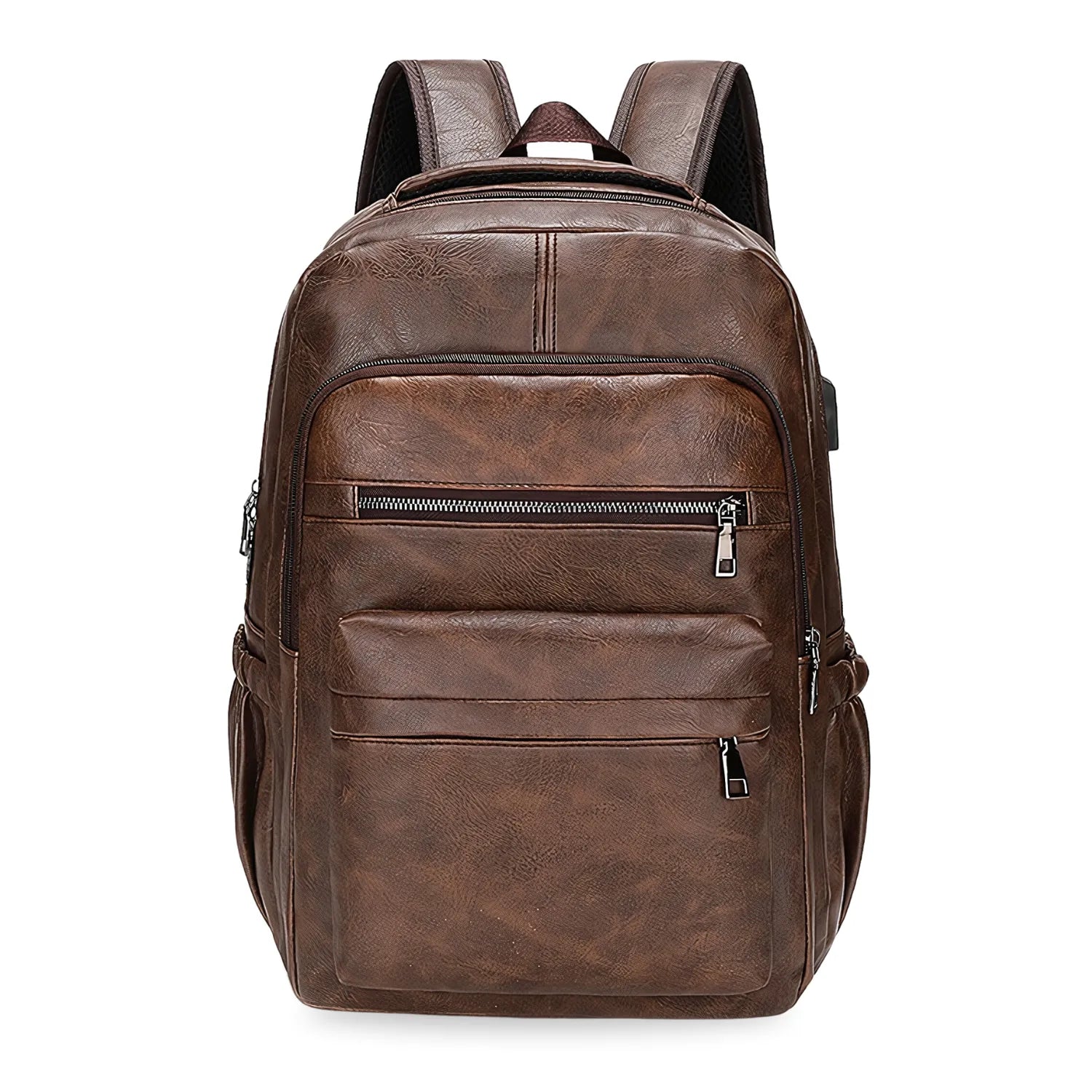 Dida Bear Leather Backpack with Integrated Charger