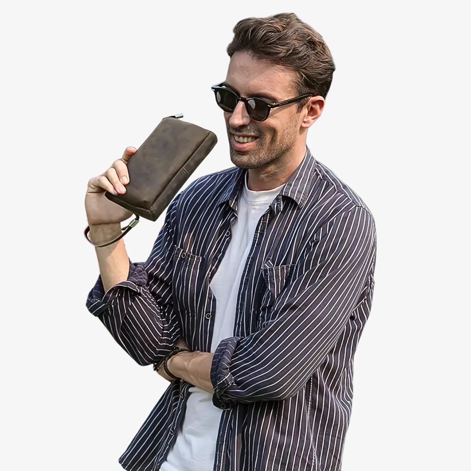 Voyage Slim Leather Toiletry Bag