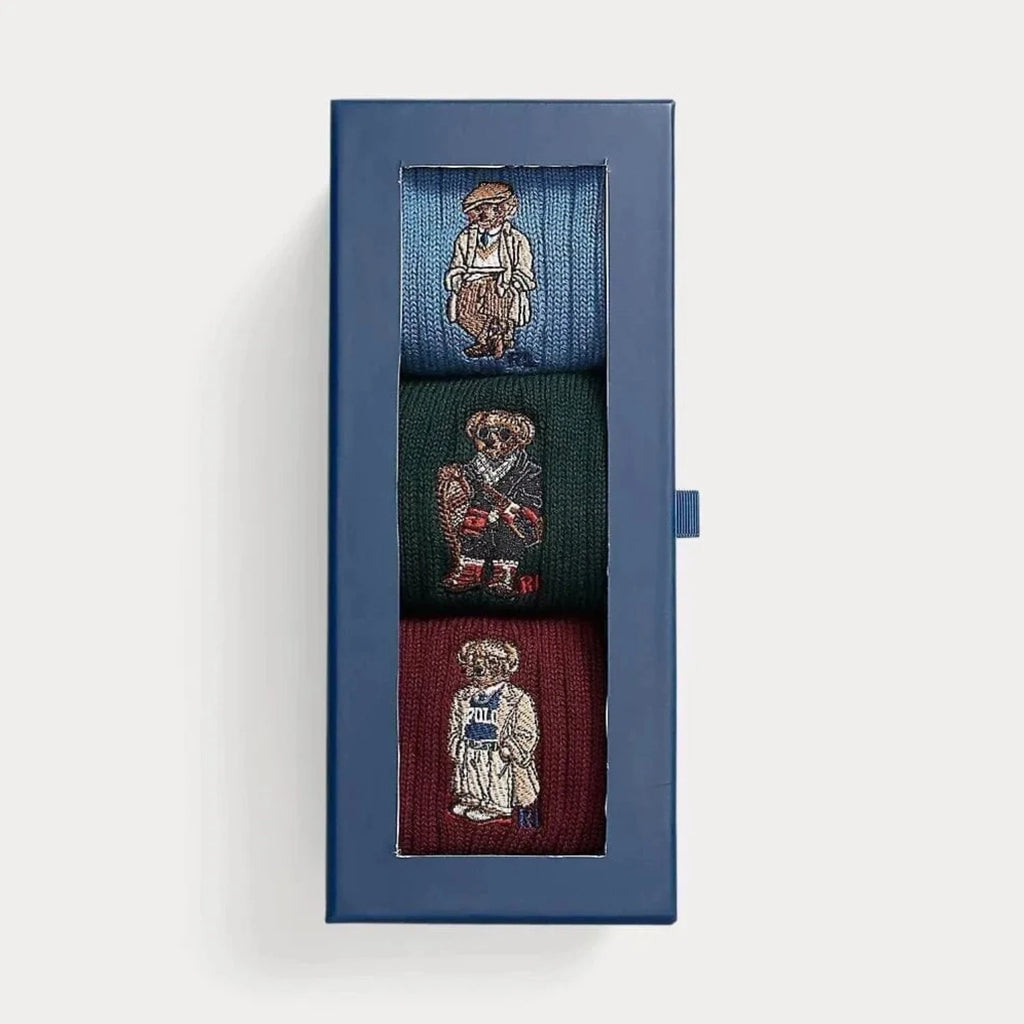 Ralph Lauren Polo Bear Crew 3-Sock Gift Set