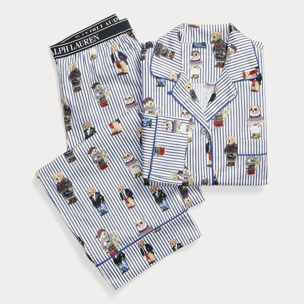 Ralph Lauren Polo Bear Cotton Sateen Pajama Set