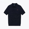 Ralph Lauren Cable-Knit Cotton Polo-Collar Sweater