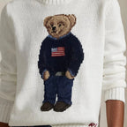 Ralph Lauren Polo Bear Crew Neck Sweater In Linen-Cotton Blend