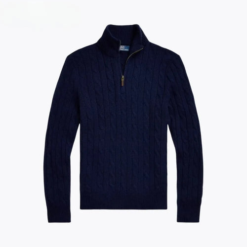 Ralph Lauren Cable-Knit Cashmere Quarter-Zip Jumper