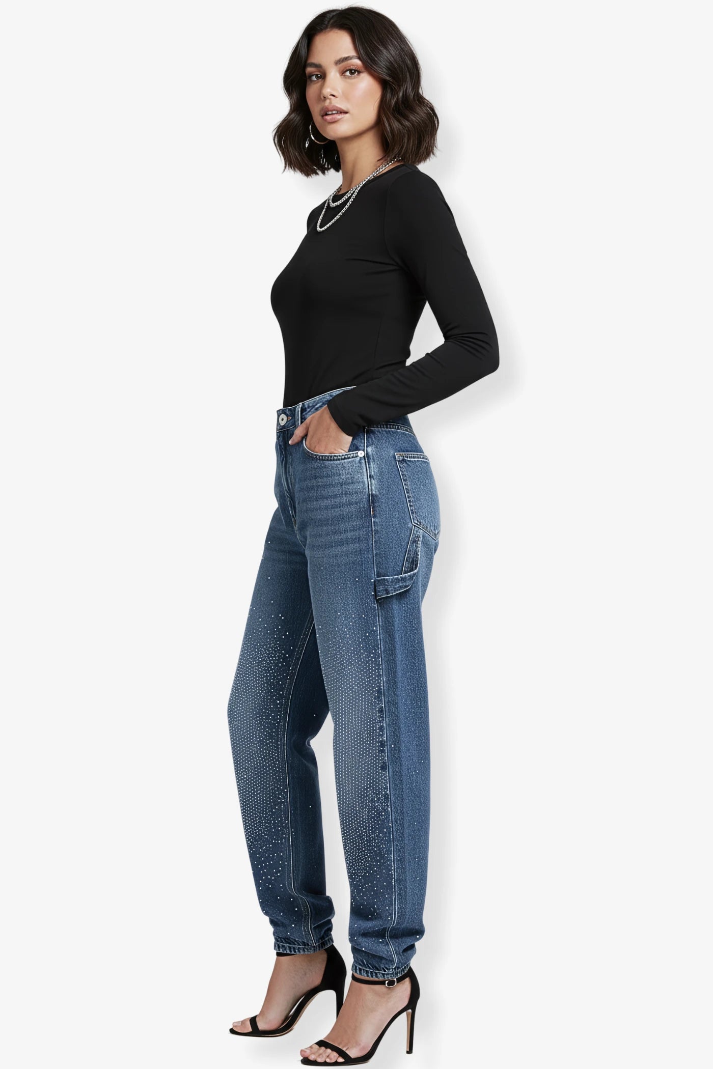 Balloon Carpenter Shine Denim Jeans