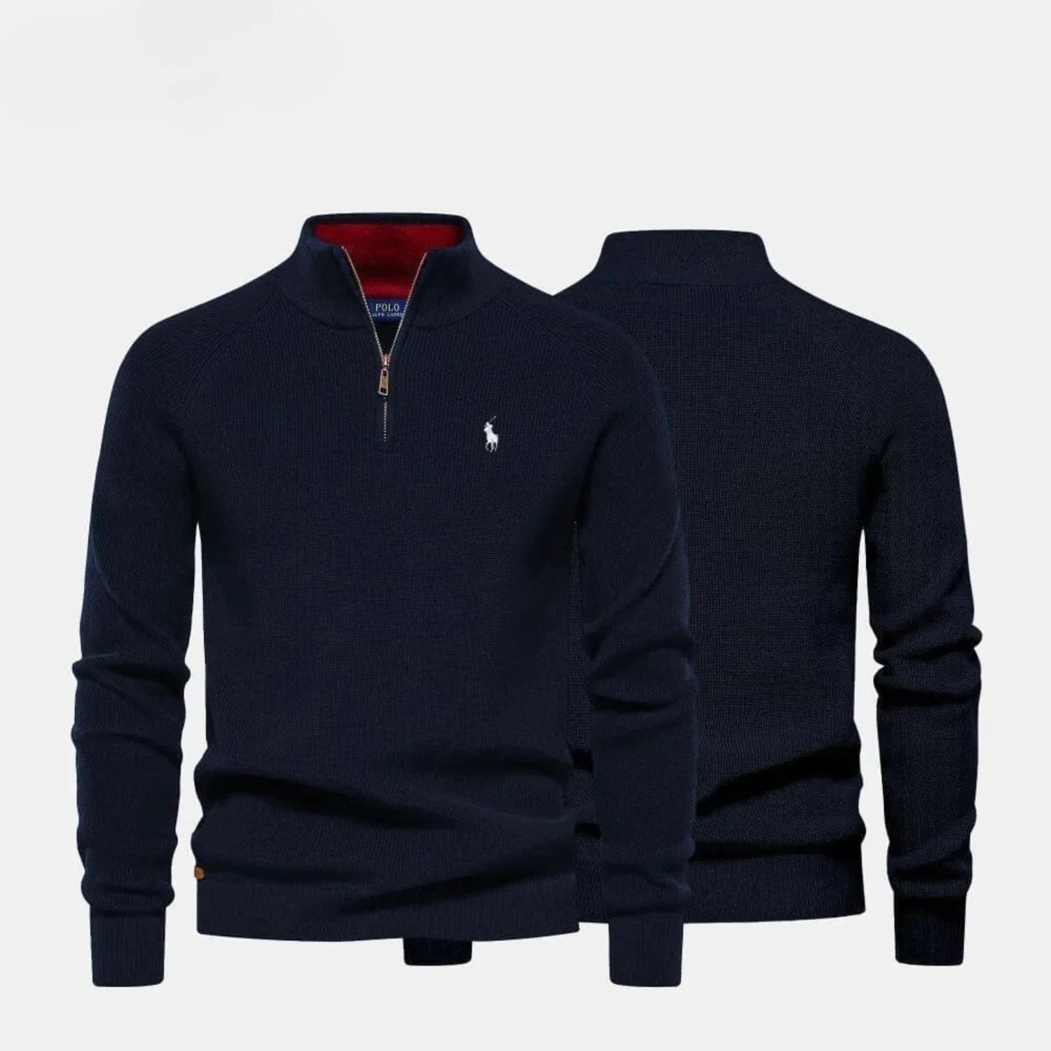 Ralph Lauren Zip Cable-Knit Wool Knit Sweater