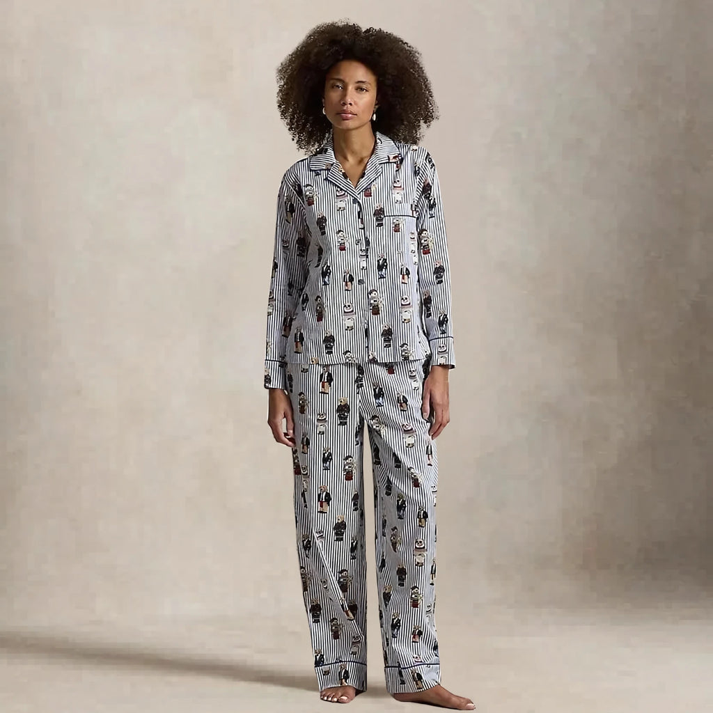 Ralph Lauren Polo Bear Cotton Sateen Pajama Set