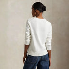 Ralph Lauren Polo Bear Crew Neck Sweater In Linen-Cotton Blend