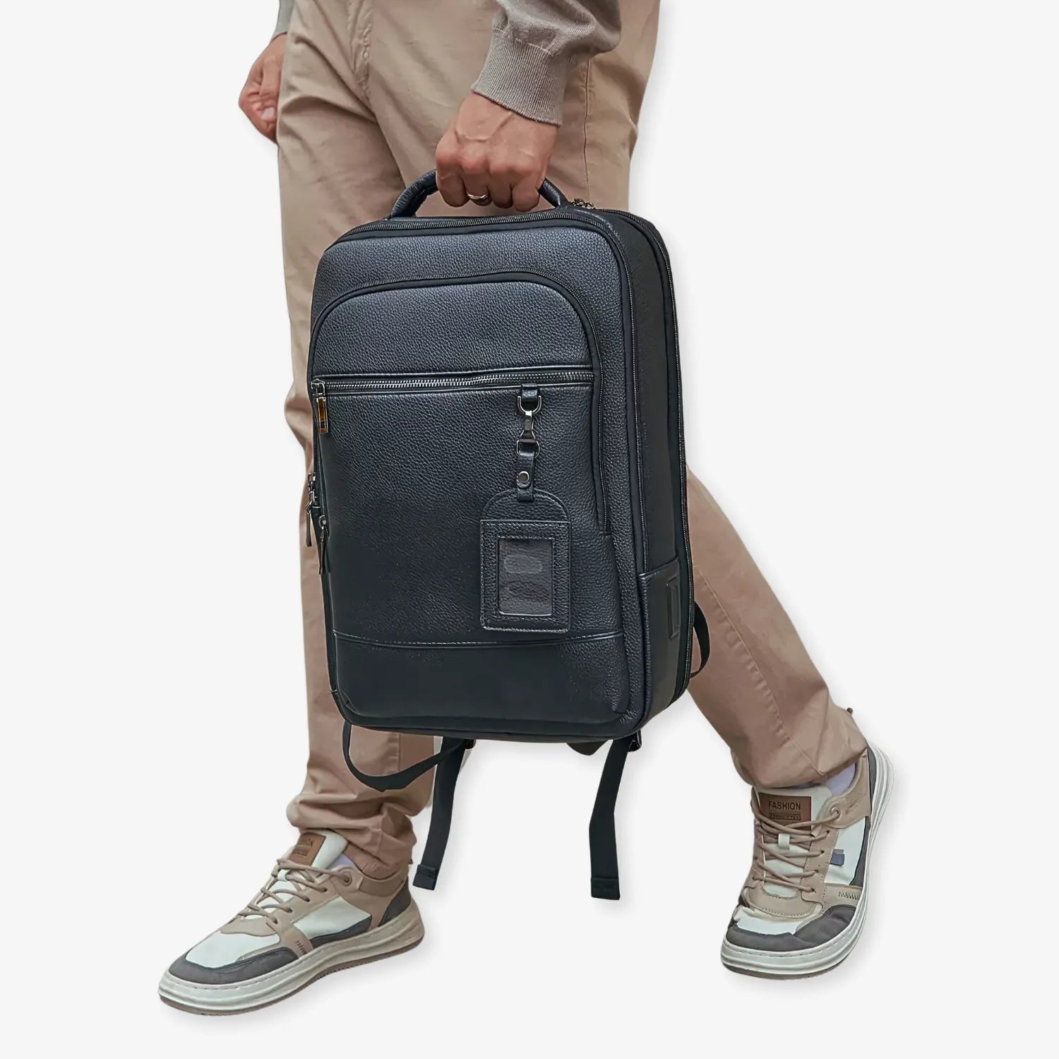 Executive Leather Laptop Backpack