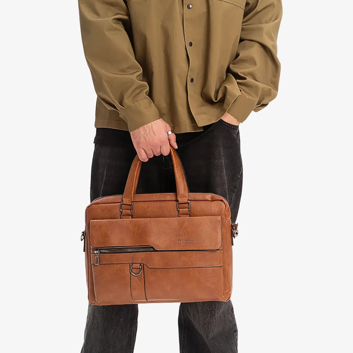 Weixier Men's Leather Briefcase