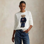 Ralph Lauren Polo Bear Crew Neck Sweater In Linen-Cotton Blend