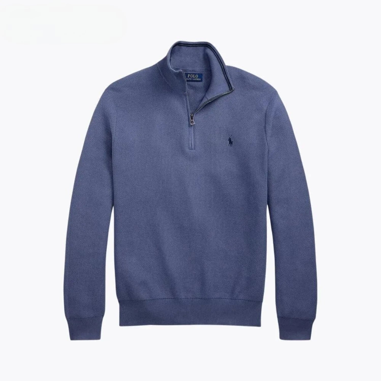 Ralph Lauren Mesh-Knit Cotton Quarter-Zip Sweater
