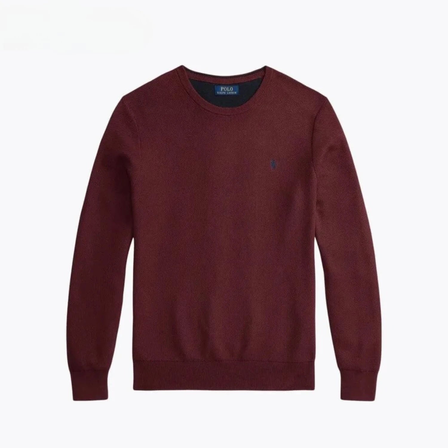 Ralph Lauren Mesh-Knit Cotton Crewneck Sweater
