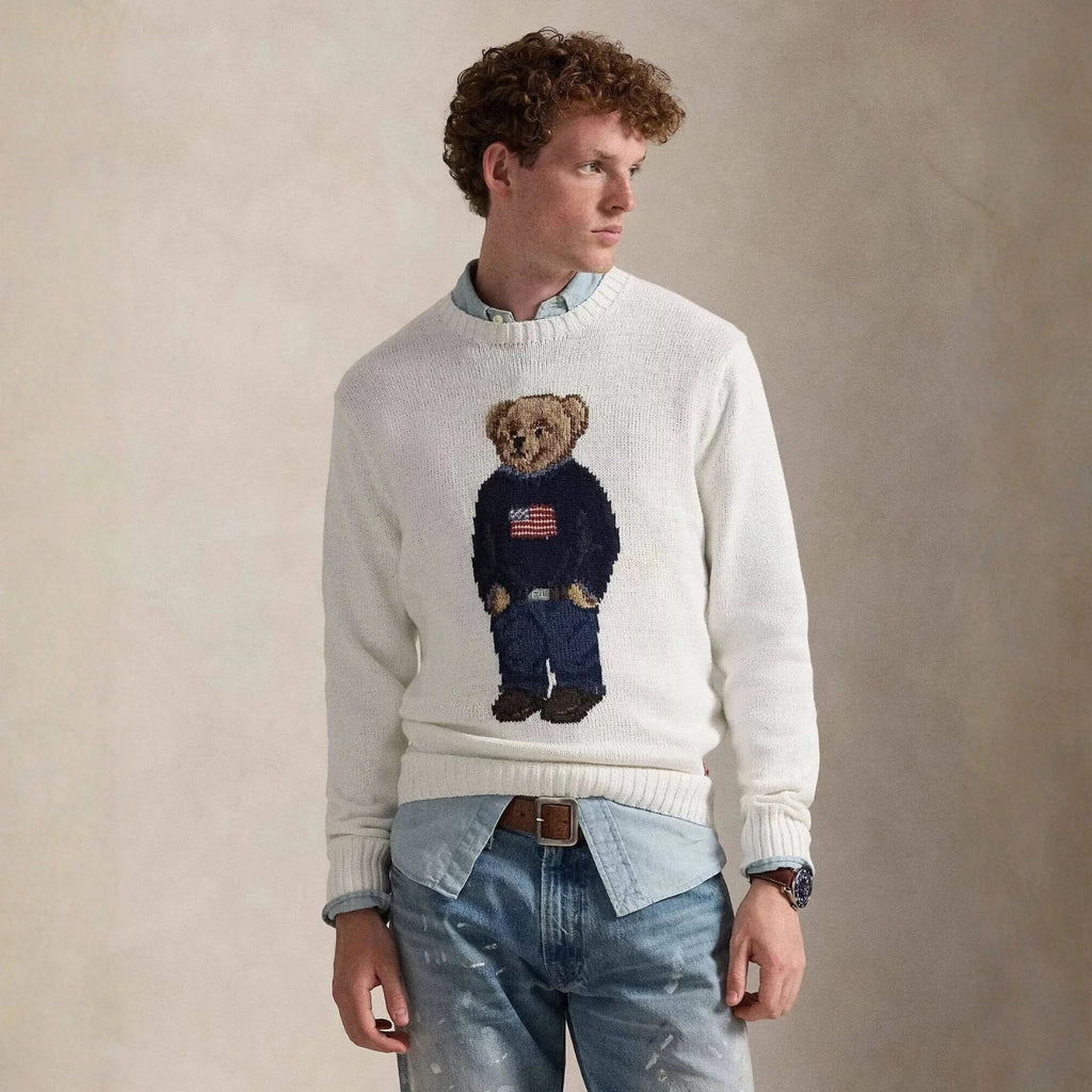 Ralph Lauren Polo Bear Cotton-Linen Sweater