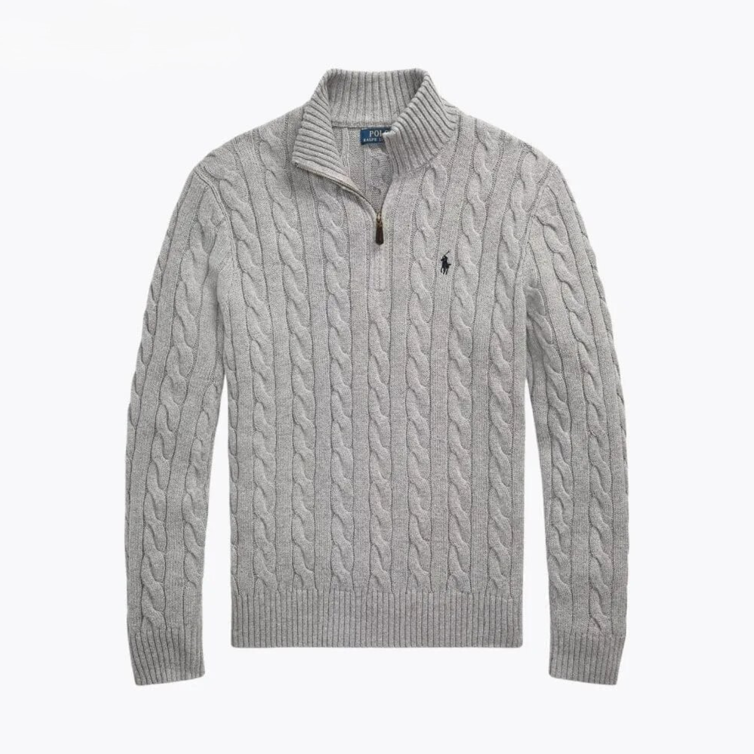 Ralph Lauren Chunky Cable-Knit Cotton Quarter-Zip Sweater