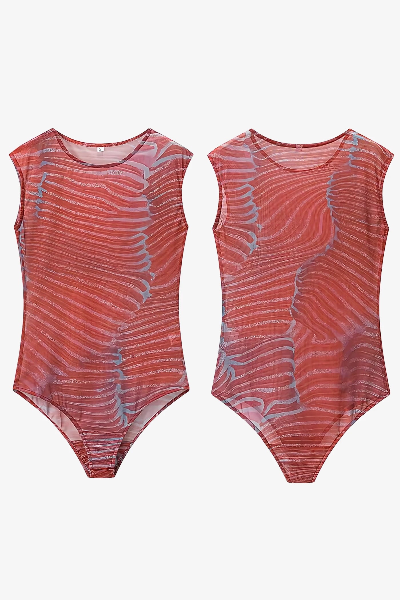 Ripple Glow Mesh Bodysuit Skirt Set