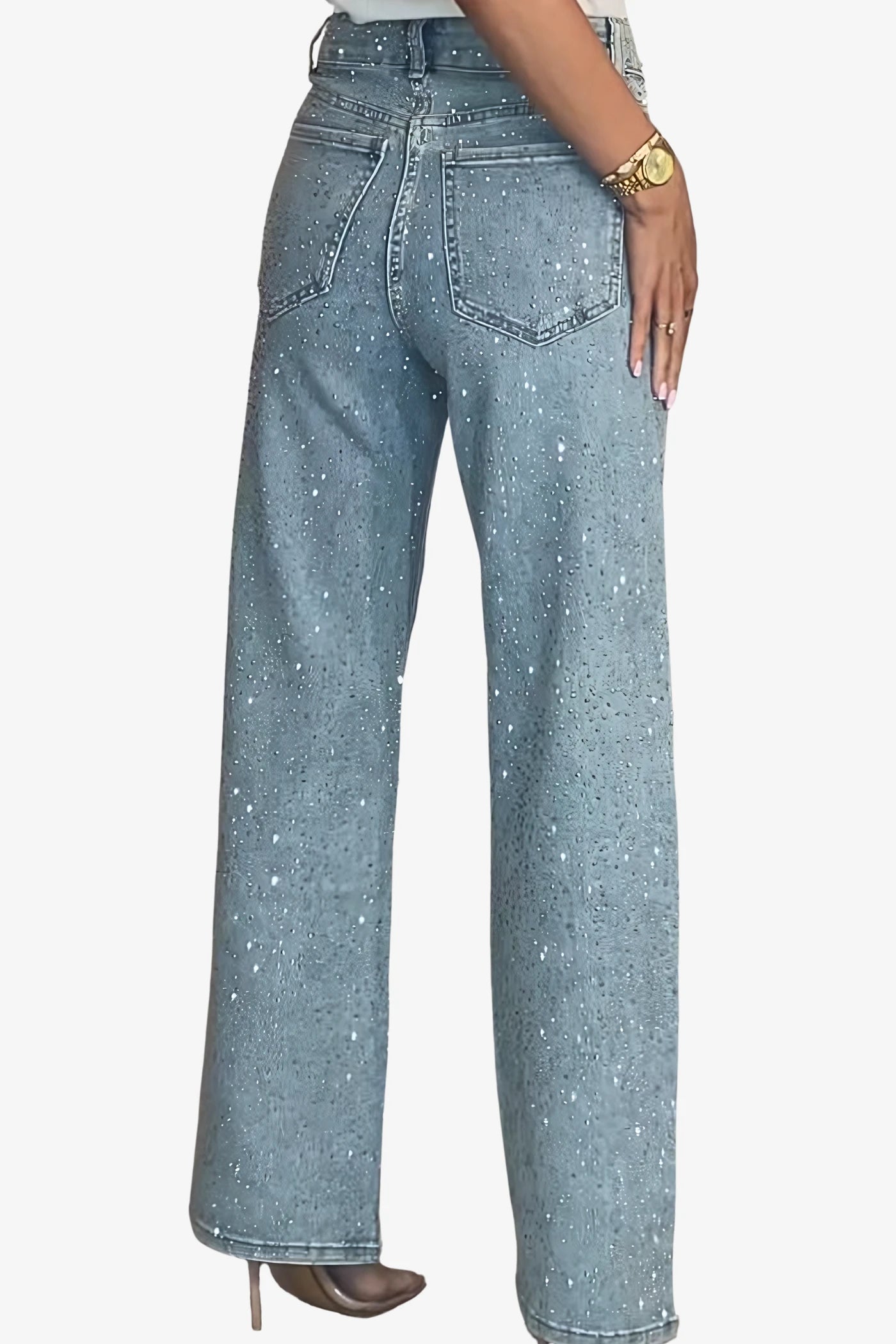Diamanté High Waist Jeans
