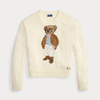 Ralph Lauren Polo Bear Crew Neck Sweater In Linen-Cotton Blend