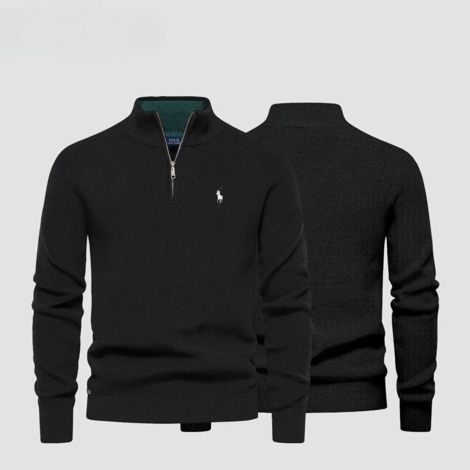 Ralph Lauren Zip Cable-Knit Wool Knit Sweater