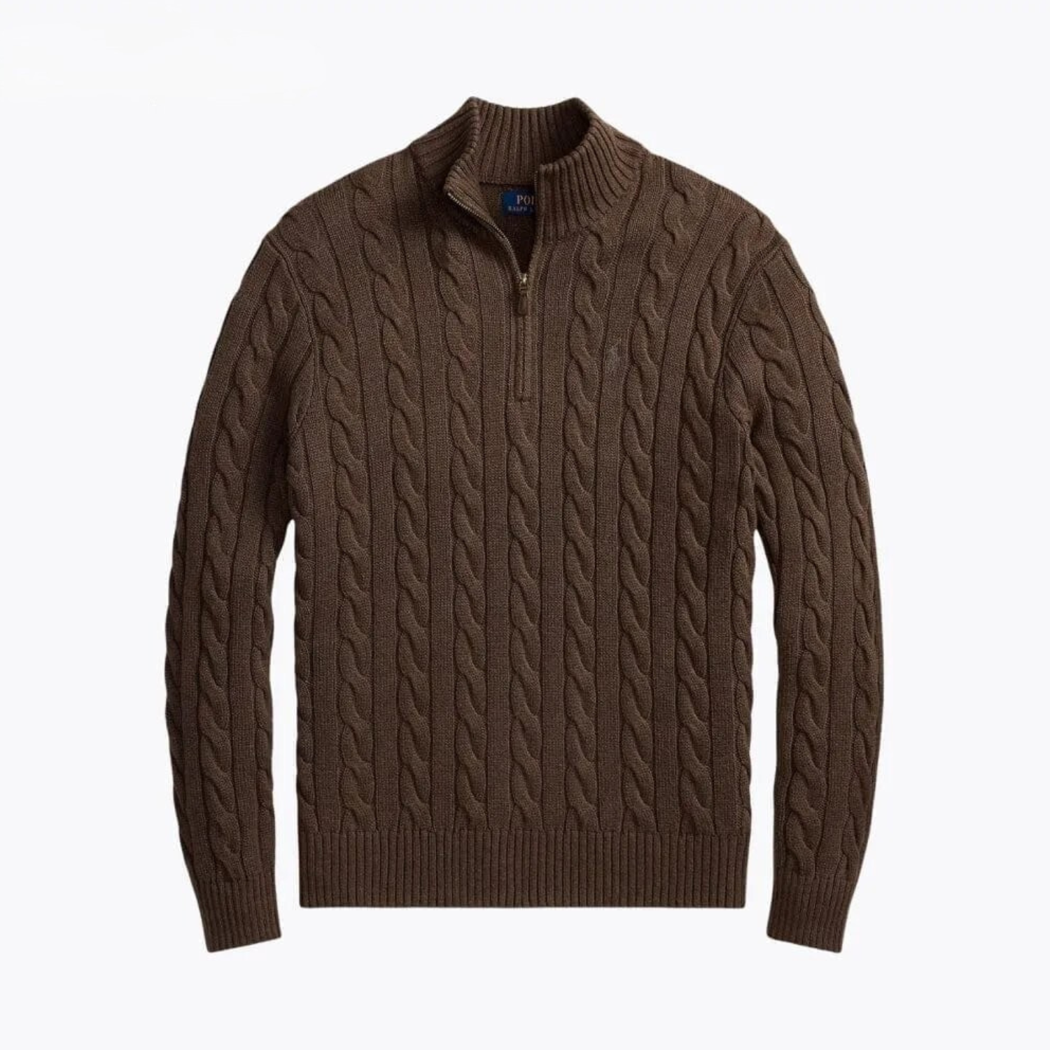 Ralph Lauren Chunky Cable-Knit Cotton Quarter-Zip Sweater