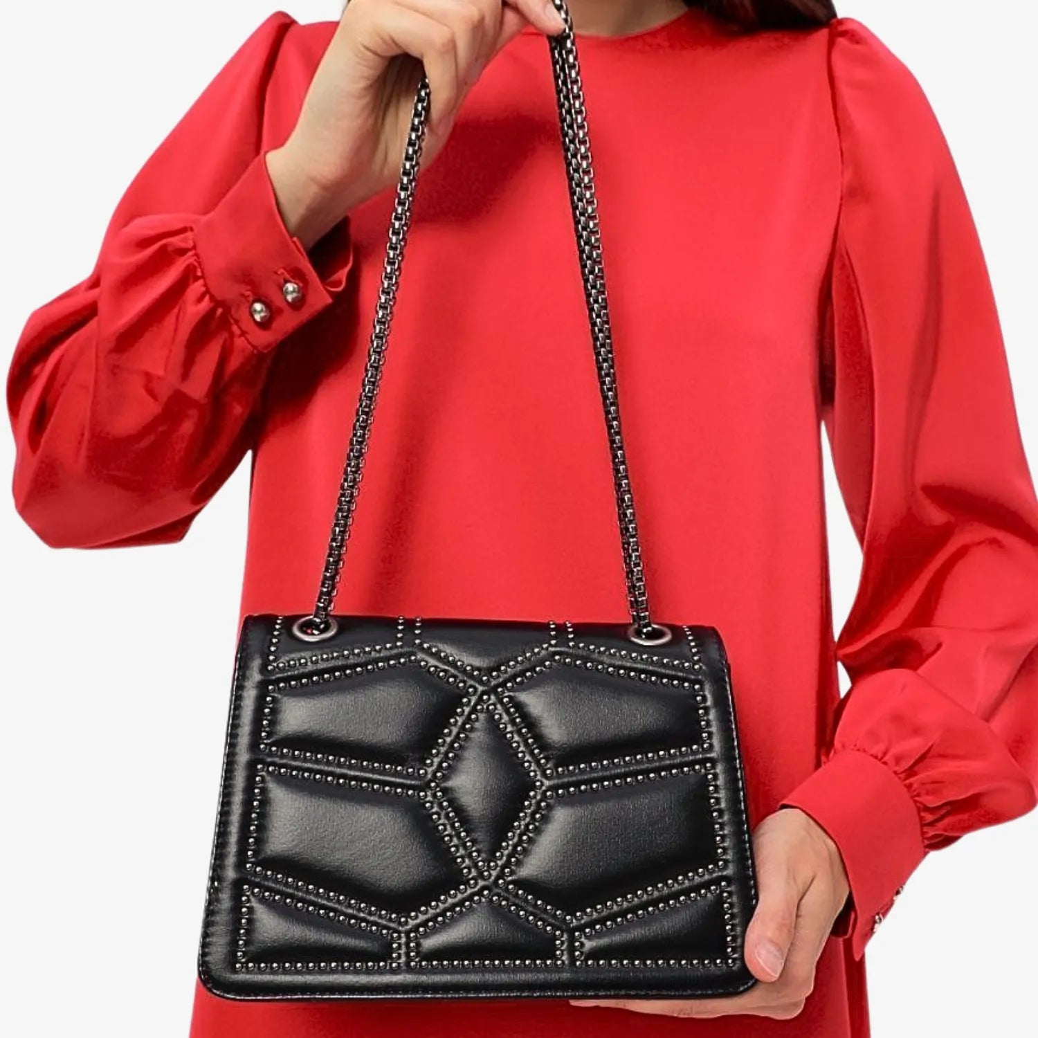 Vintage Rivet Crossbody Bag