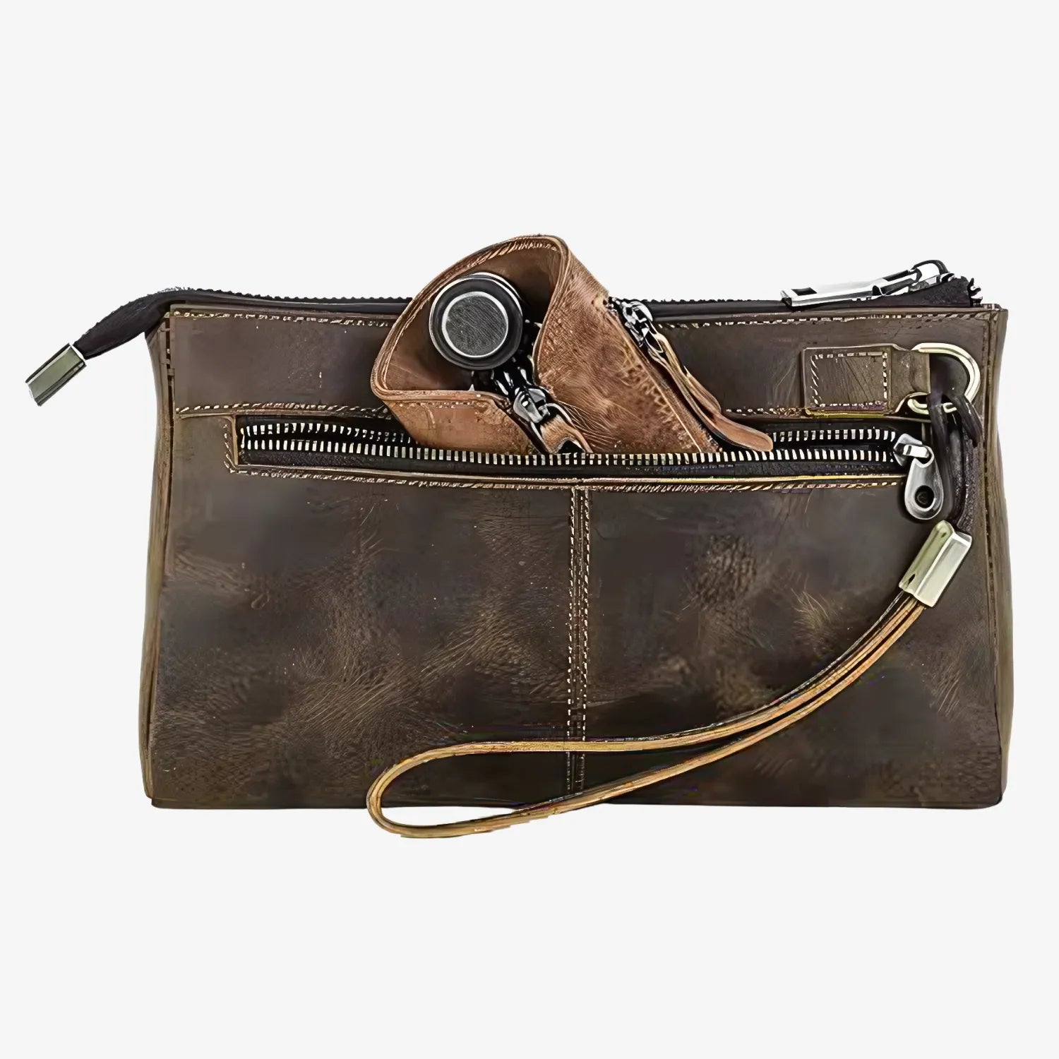 Voyage Slim Leather Toiletry Bag