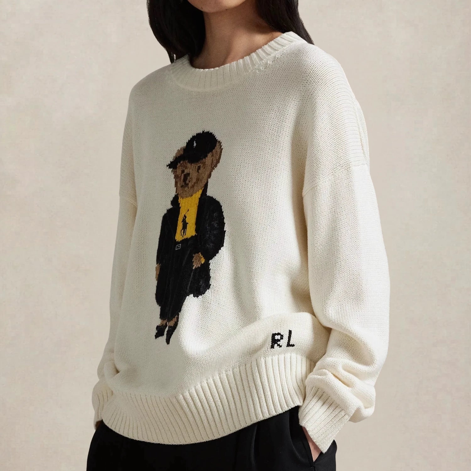Ralph Lauren Polo Bear Cotton Crew Neck Sweater