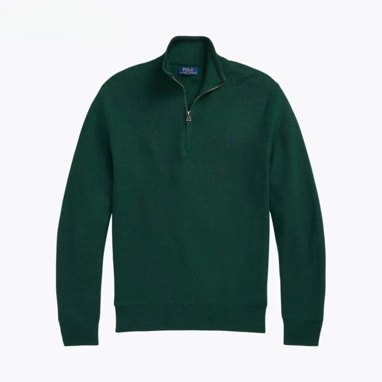 Ralph Lauren Mesh-Knit Cotton Quarter-Zip Sweater