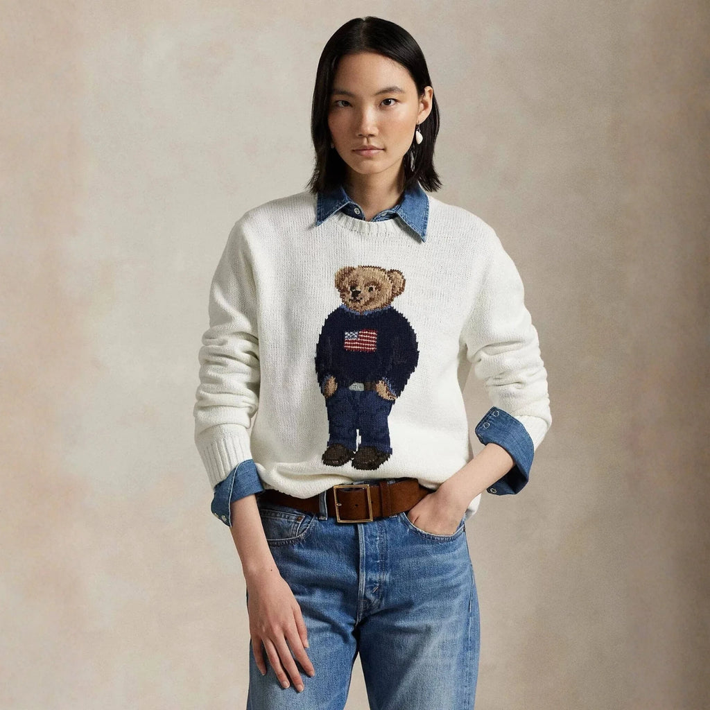 Ralph Lauren Polo Bear Cotton-Linen Sweater