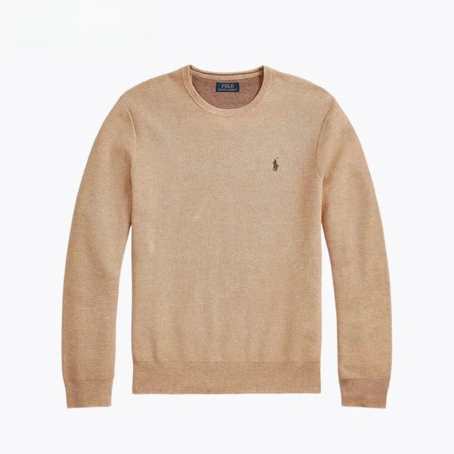 Ralph Lauren Mesh-Knit Cotton Crewneck Sweater