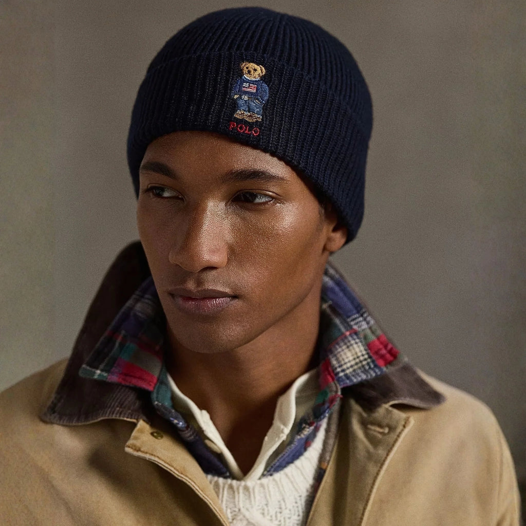 Ralph Lauren Polo Bear Ribbed Knit Hat