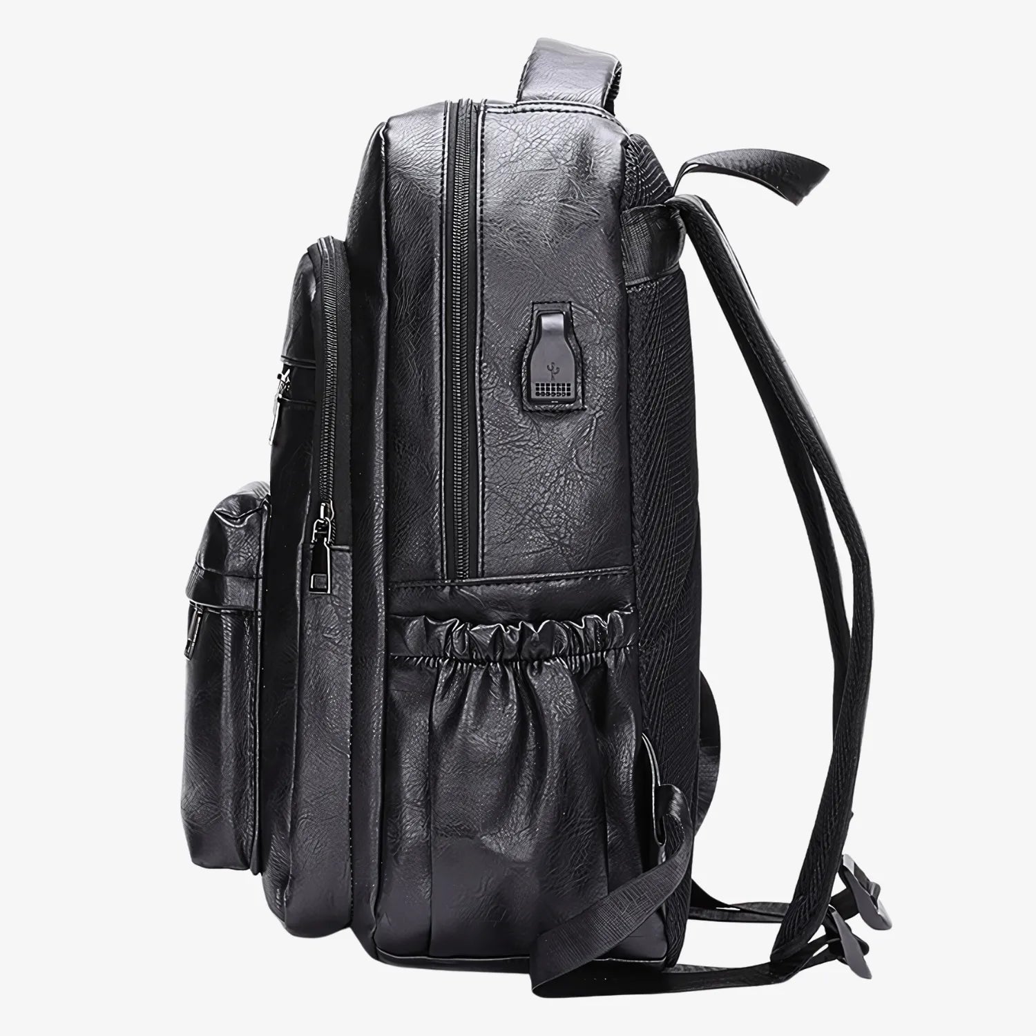 Dida Bear Leather Backpack with Integrated Charger