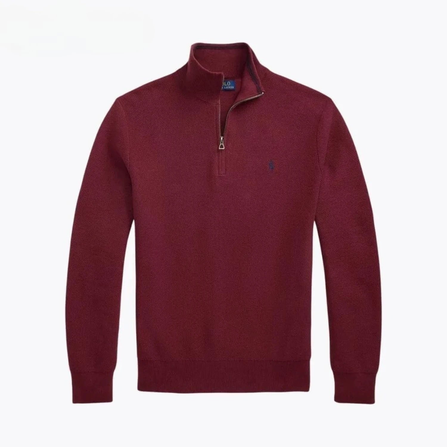 Ralph Lauren Mesh-Knit Cotton Quarter-Zip Sweater
