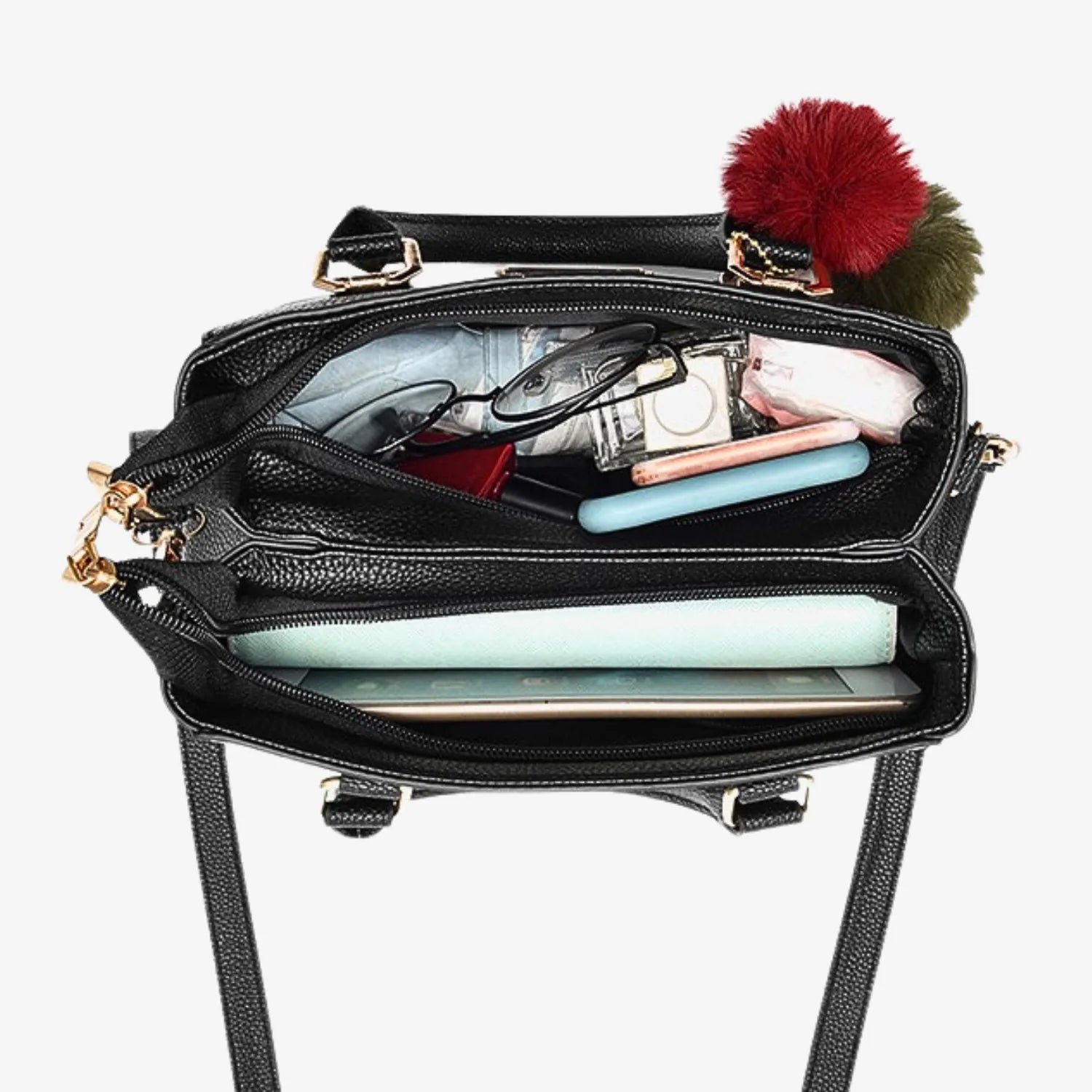 Beading Pompom Pendant Bag