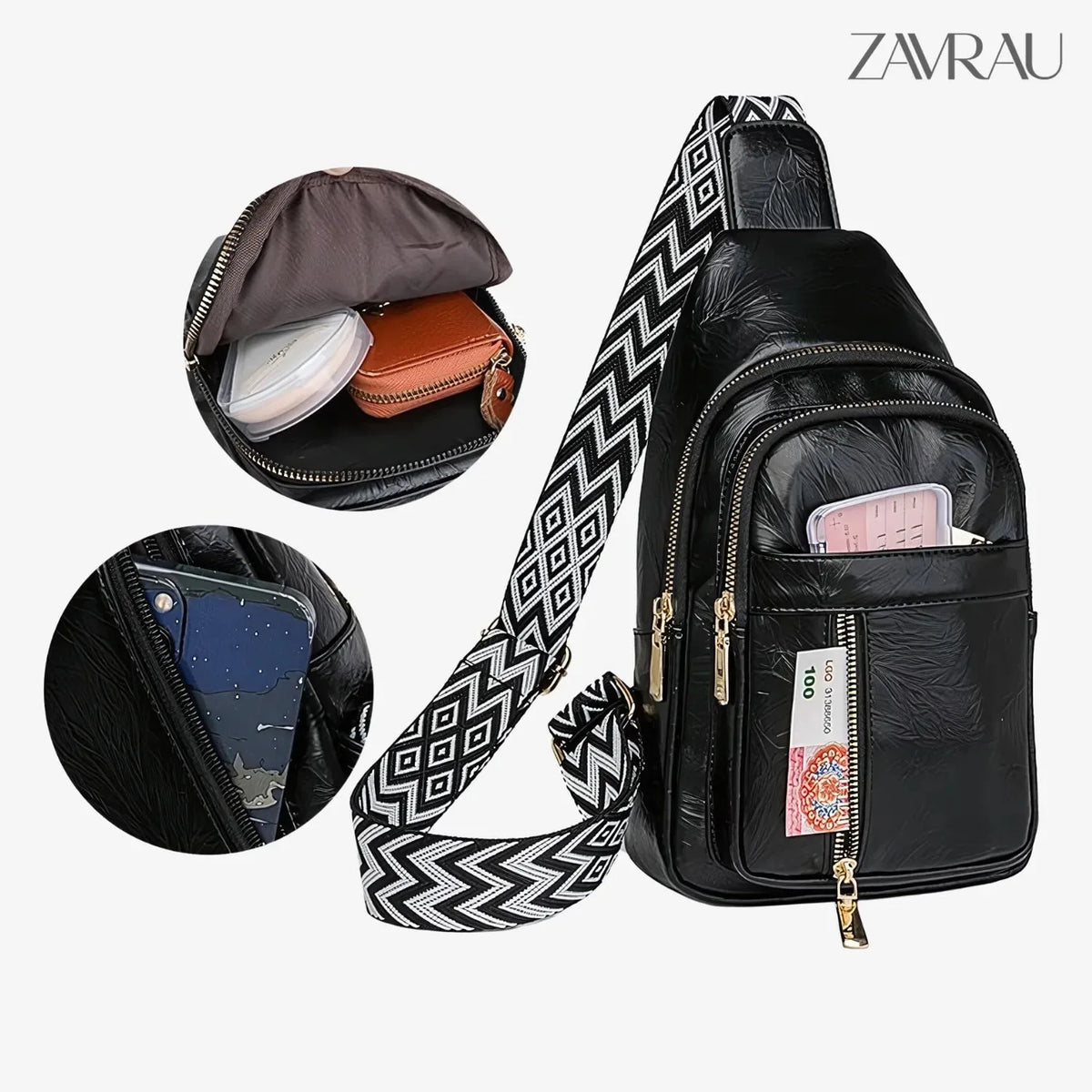 Bolsa Flexível em Couro Feminina - Guard Vogue